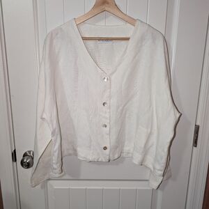Bryn Walker Linen Oversized Button Up Top XSmall White